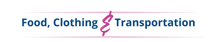 Community Resources - food, clothing and transportation